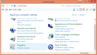 Default Control Panel view.