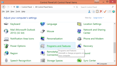 Advanced view of Control Panel